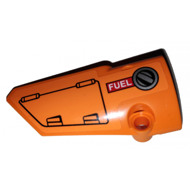 orange technic panel fairing 3 small smooth long side a with hatch and fuel filler cap on orange background pattern sticker - set 42038