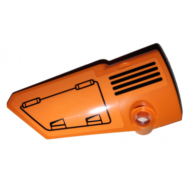 orange technic panel fairing 3 small smooth long side a with hatch and grille on orange background pattern sticker - set 42038