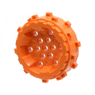 orange wheel hard plastic with small cleats
