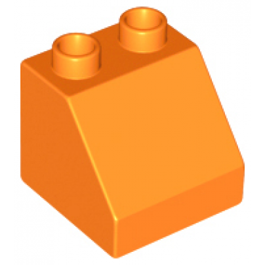orange duplo brick 2 x 2 x 1 1 2 slope 45