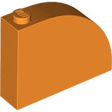 orange slope curved 4 x 1 x 2 2 3 with stud