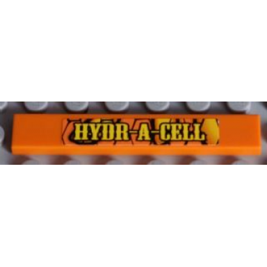 orange tile 1 x 6 with hydr-a-cell pattern sticker - set 8158