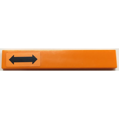 orange tile 1 x 6 with black double arrow pattern sticker - set 4210
