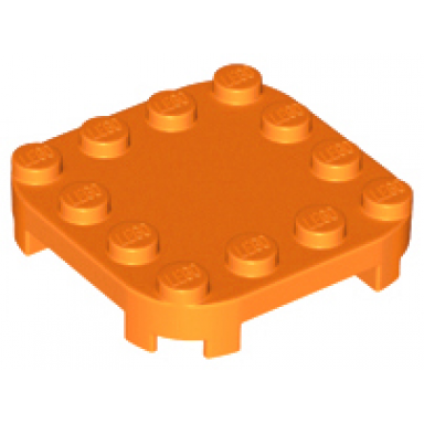 orange plate modified 4 x 4 with rounded corners and 4 feet
