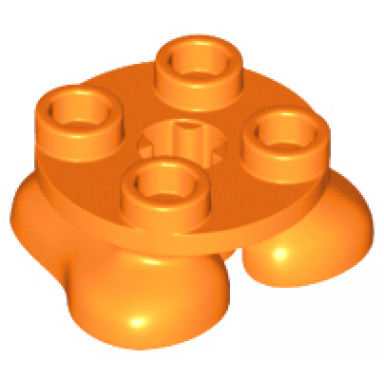 orange legs with plate round 2 x 2 and axle hole - 2 feet