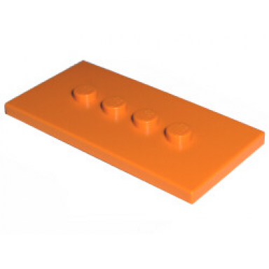 orange tile modified 3 x 6 with 4 studs in center