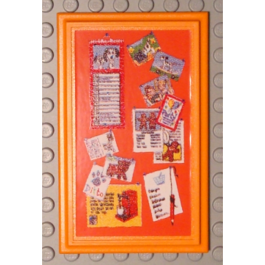orange scala wall panel 6 x 10 with bulletin board pattern sticker - set 3123