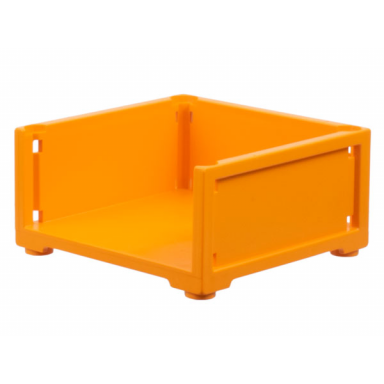 orange scala box 7 x 7 x 3 with 3 sides