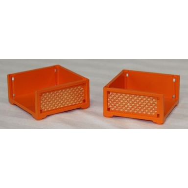 orange scala box 7 x 7 x 3 with 3 sides with lattice pattern on both sides stickers - set 3117
