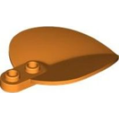 orange plant plate round 1 x 2 with pointed leaf