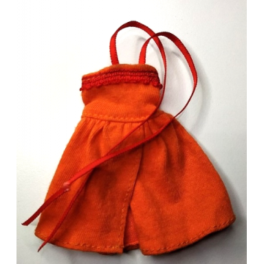 orange scala clothes female dress long with skirt open and red straps