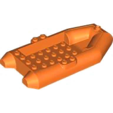 orange boat rubber raft 12 x 6 x 2