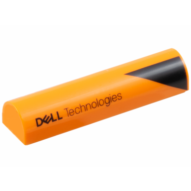 orange slope curved 1 x 4 x 2 3 double with black triangle and dell technologies pattern model right side