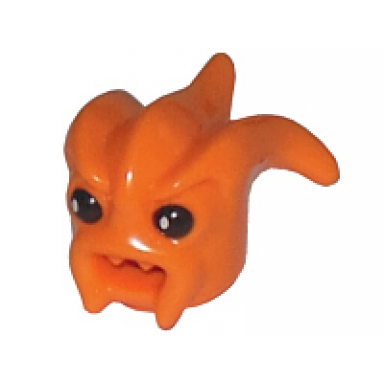 orange minifigure head modified kranxx rench with open mouth with black eyes pattern