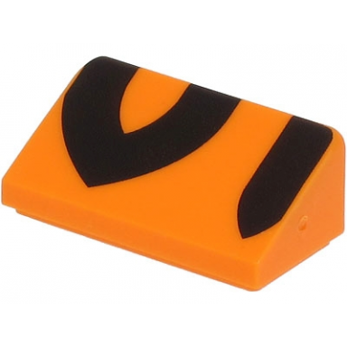 orange slope 30 1 x 2 x 2 3 with black tiger stripes pattern