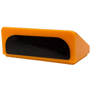 orange slope 30 1 x 2 x 2 3 with black rectangle with rounded corners pattern sticker - set 76918