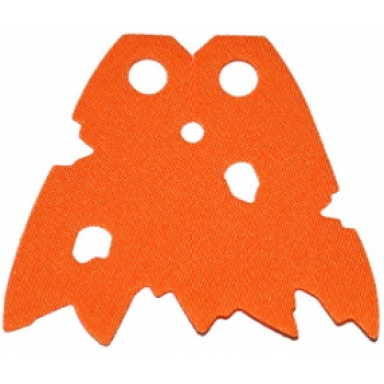 orange minifigure cape cloth holes and tattered edges - traditional starched fabric
