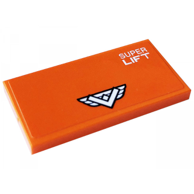 orange tile 2 x 4 with white super lift pattern sticker - set 60233