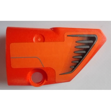orange technic panel fairing 2 small smooth short side b with black and dark bluish gray vents on orange background pattern sticker - set 9398