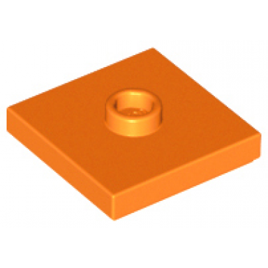 orange plate modified 2 x 2 with groove and 1 stud in center jumper