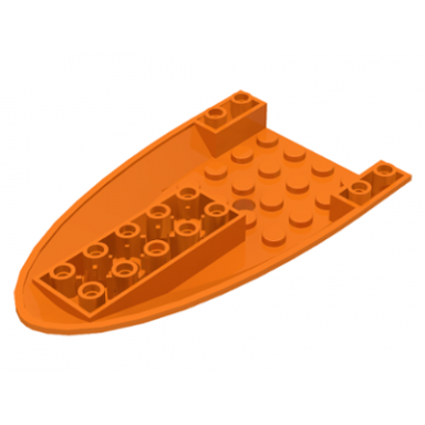 orange aircraft fuselage forward bottom curved 6 x 10 with 3 holes