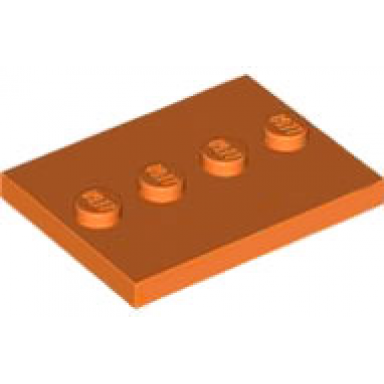 orange tile modified 3 x 4 with 4 studs in center