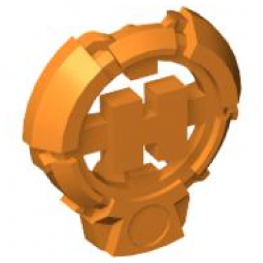 orange hero factory chest badge with h and flat bottom