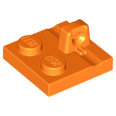 orange hinge plate 2 x 2 locking with 1 finger on top