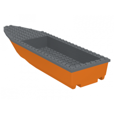orange boat hull unitary 28 x 8 with dark bluish gray top 92710 92711