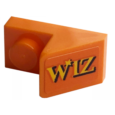 orange slope 45 2 x 1 with 2 3 cutout with black and yellow wiz pattern sticker - set 76422