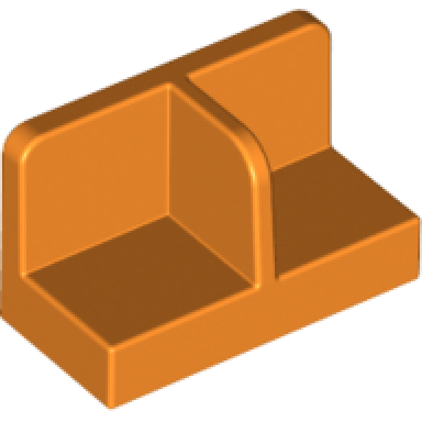 orange panel 1 x 2 x 1 with rounded corners and center divider
