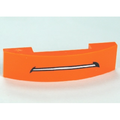orange slope curved 4 x 1 x 2 3 double with mouth open pattern