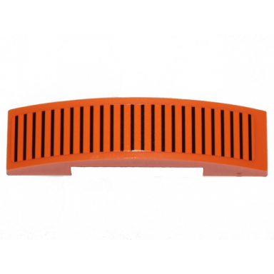 orange slope curved 4 x 1 x 2 3 double with black stripes pattern sticker - set 75273