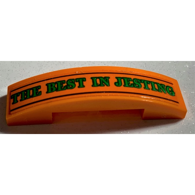 orange slope curved 4 x 1 x 2 3 double with green the best in jesting and black lines pattern sticker - set 75978