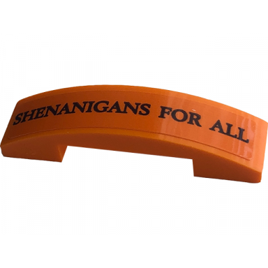 orange slope curved 4 x 1 x 2 3 double with black shenanigans for all pattern sticker - set 76422