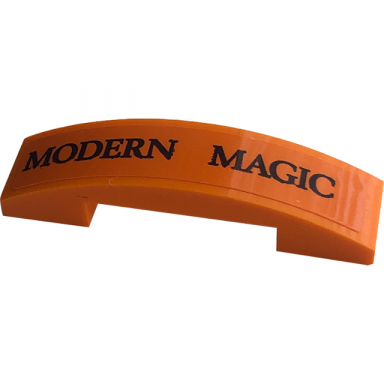 orange slope curved 4 x 1 x 2 3 double with black modern magic pattern sticker - set 76422