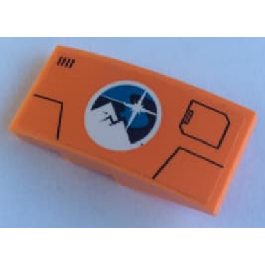 orange slope curved 4 x 2 with arctic explorers logo and door hatch pattern model left side sticker - set 60192