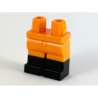 orange hips and legs with molded black lower legs boots pattern
