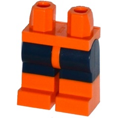orange hips and legs with dark blue shorts pattern