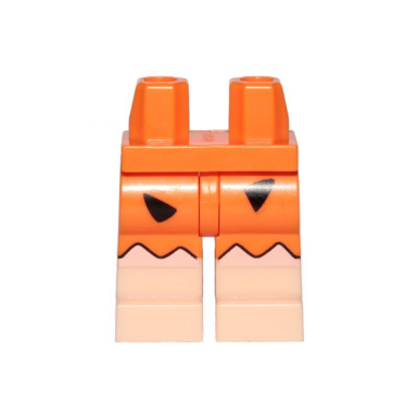 orange hips and legs with light nougat bare legs zigzag outline and animal print black spots pattern