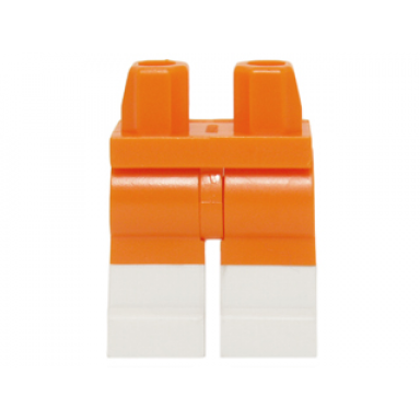 orange hips and legs with molded white lower legs boots pattern