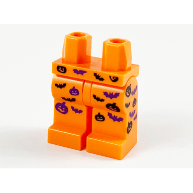 orange hips and legs with purple and black bats and pumpkins pattern bam