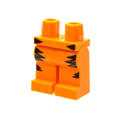 orange hips and legs with black tiger stripes pattern