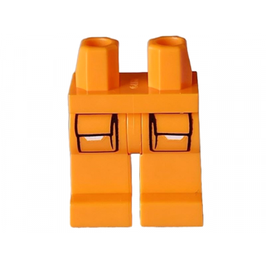 orange hips and legs with black pockets outline with white flaps pattern
