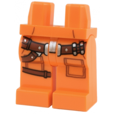 orange hips and legs with sw reddish brown gunbelt and pockets and silver buckle pattern