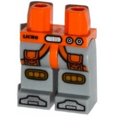 orange hips and light bluish gray legs with licho orange pockets and harness knee pads and silver boots pattern