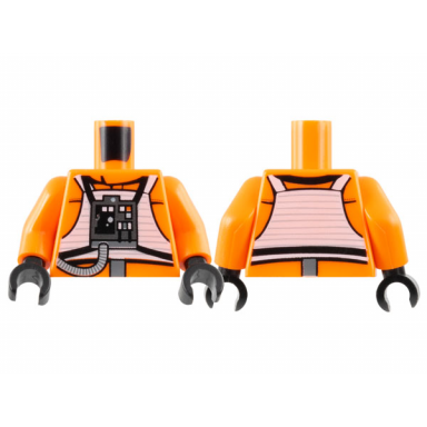 orange torso sw rebel pilot with printed back pattern orange arms black hands