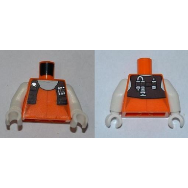 orange torso sw female tank top reddish brown short vest with pockets and white neck pattern aurra sing white arms white hands