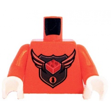 orange torso mba level 3 logo pattern orange arms white hands