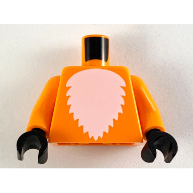 orange torso with white fur pattern orange arms black hands